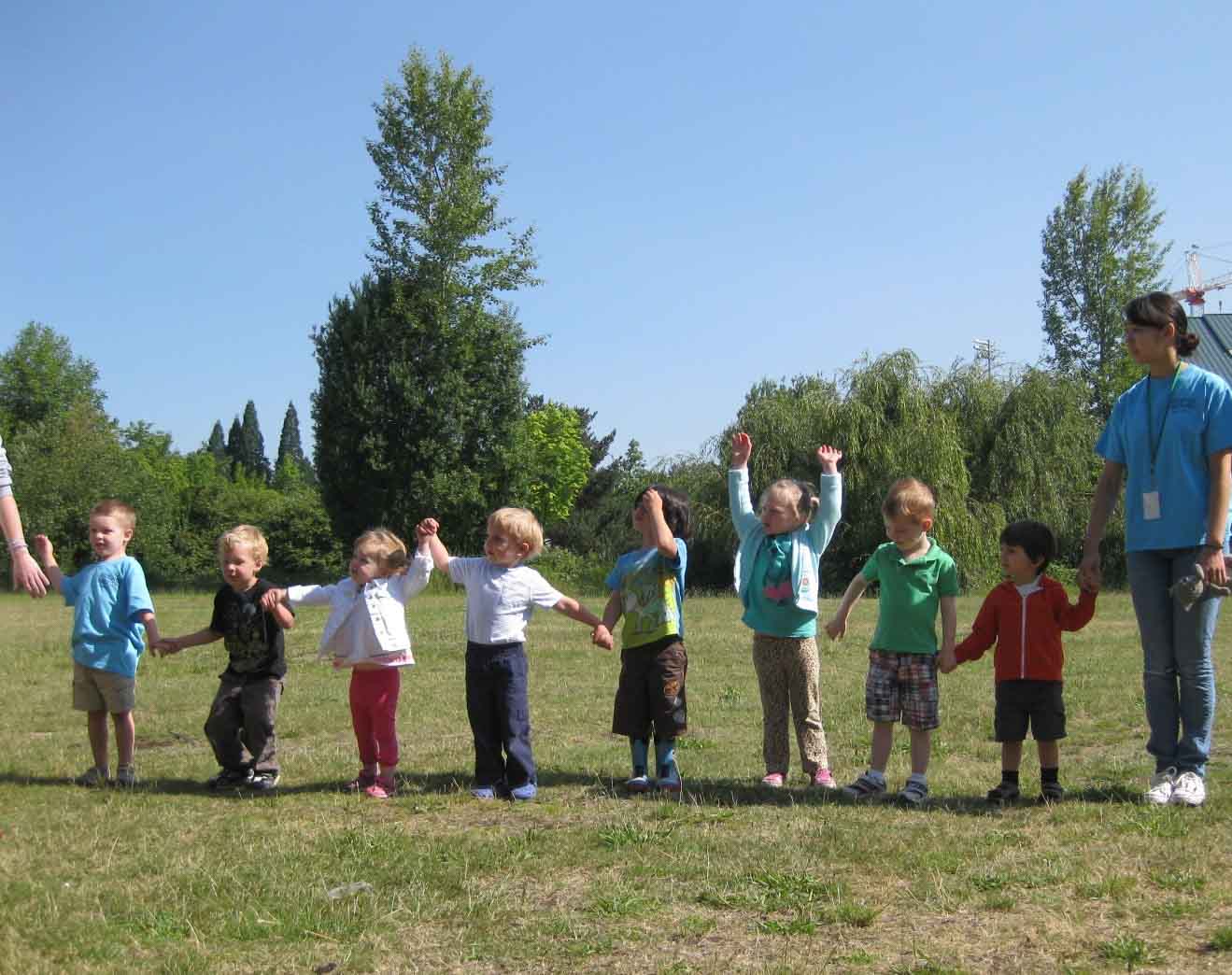 kids holding hands