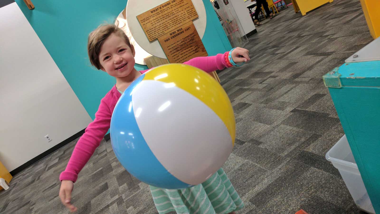 girl with ball in main exhibit