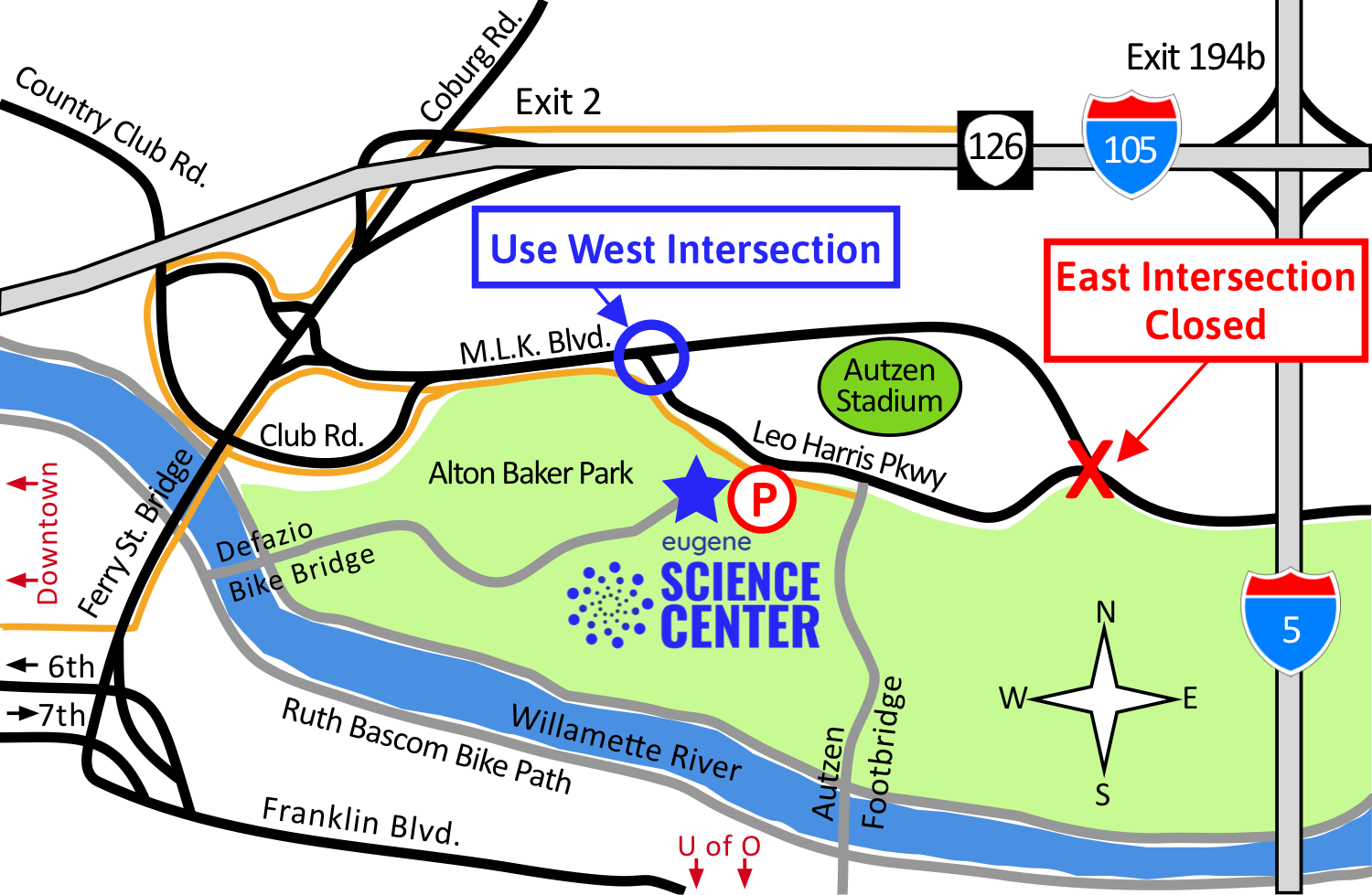 LH East Intersection Closed Map